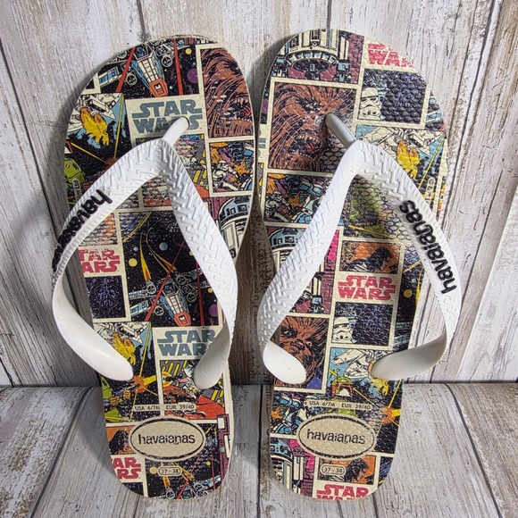 Havaianas Other - Havaianas Star Wars Comic Print Flip Flops Mens 6/7 Womens 8 Multicolor Rubber